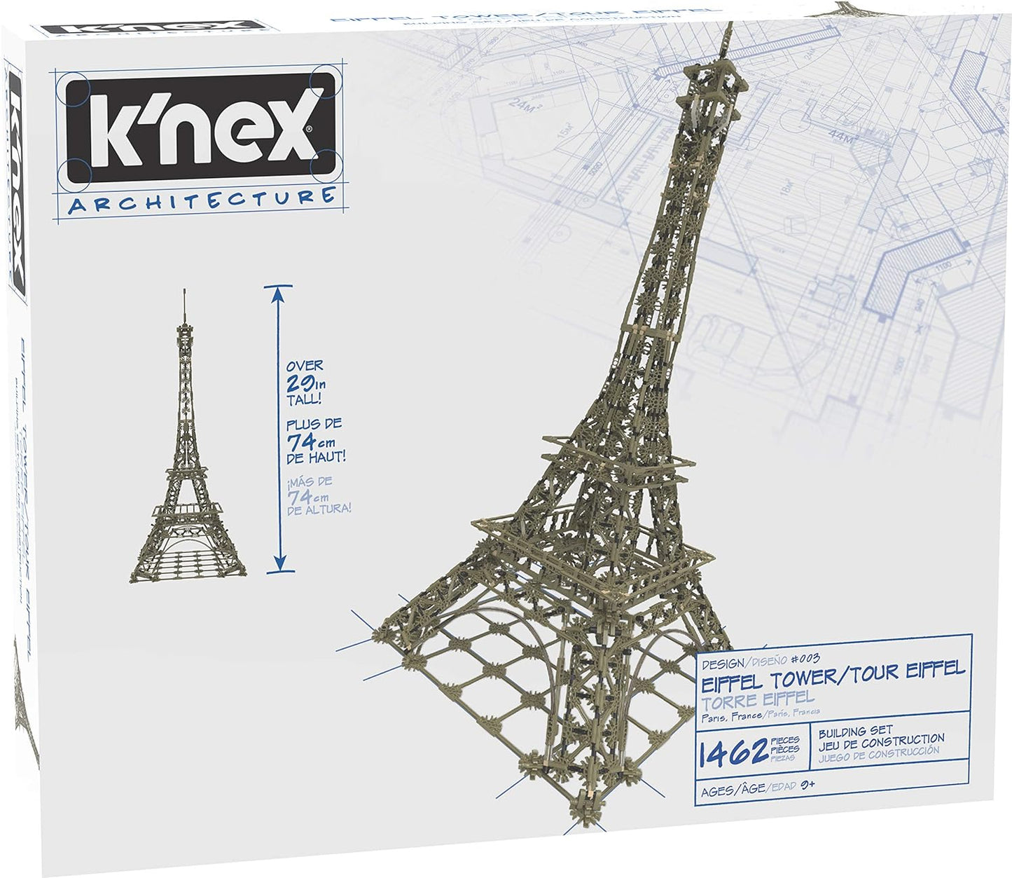 K'NEX Architecture: Eiffel Tower - Build IT Big - Collectible Building Set for Adults & Kids 9+ - New - 1,462 Pieces - 2 1/2 Feet Tall