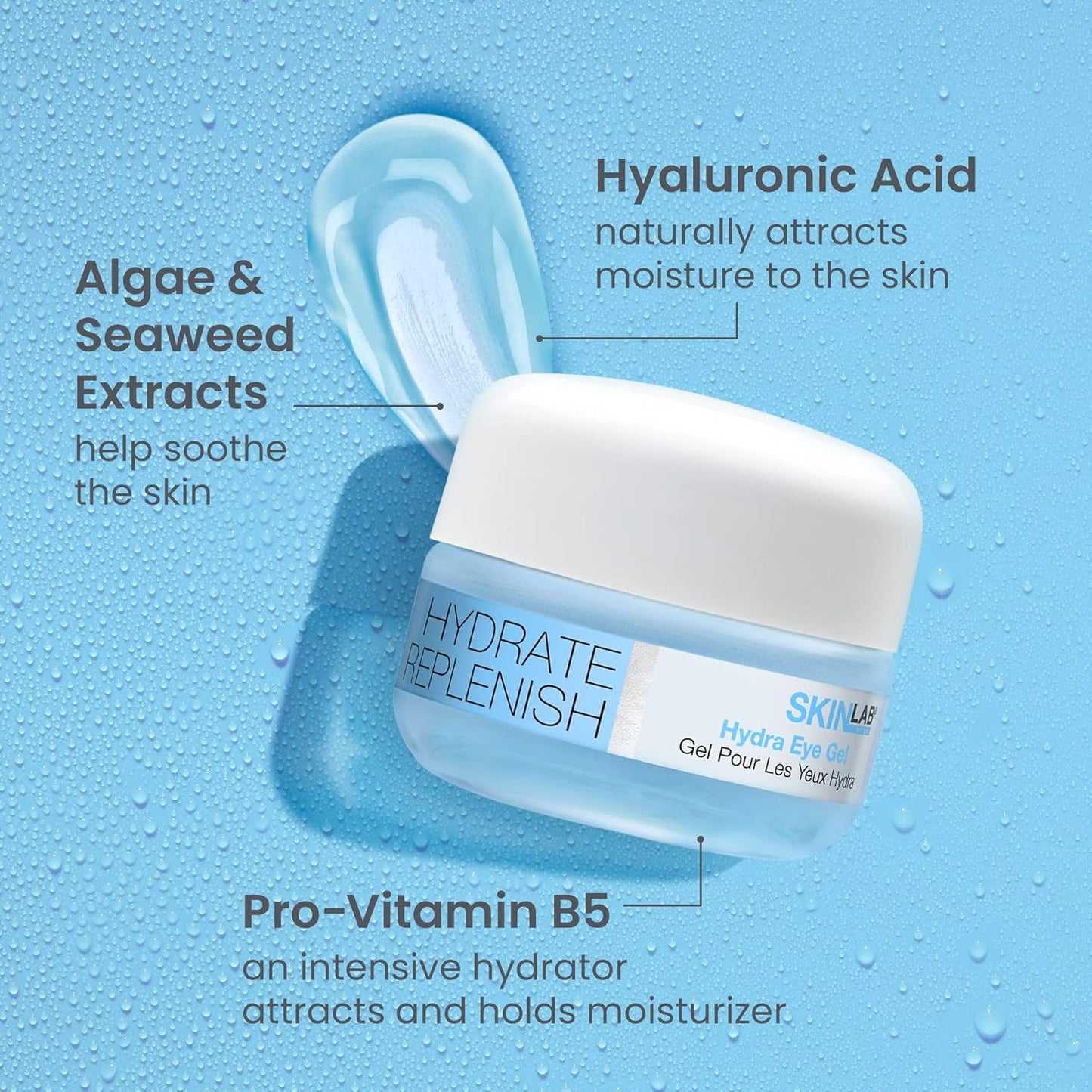 Hydrate & Replenish EYE CREAM- Gel Hydrator-Cream with Hyaluronic Acid & Marine Extracts