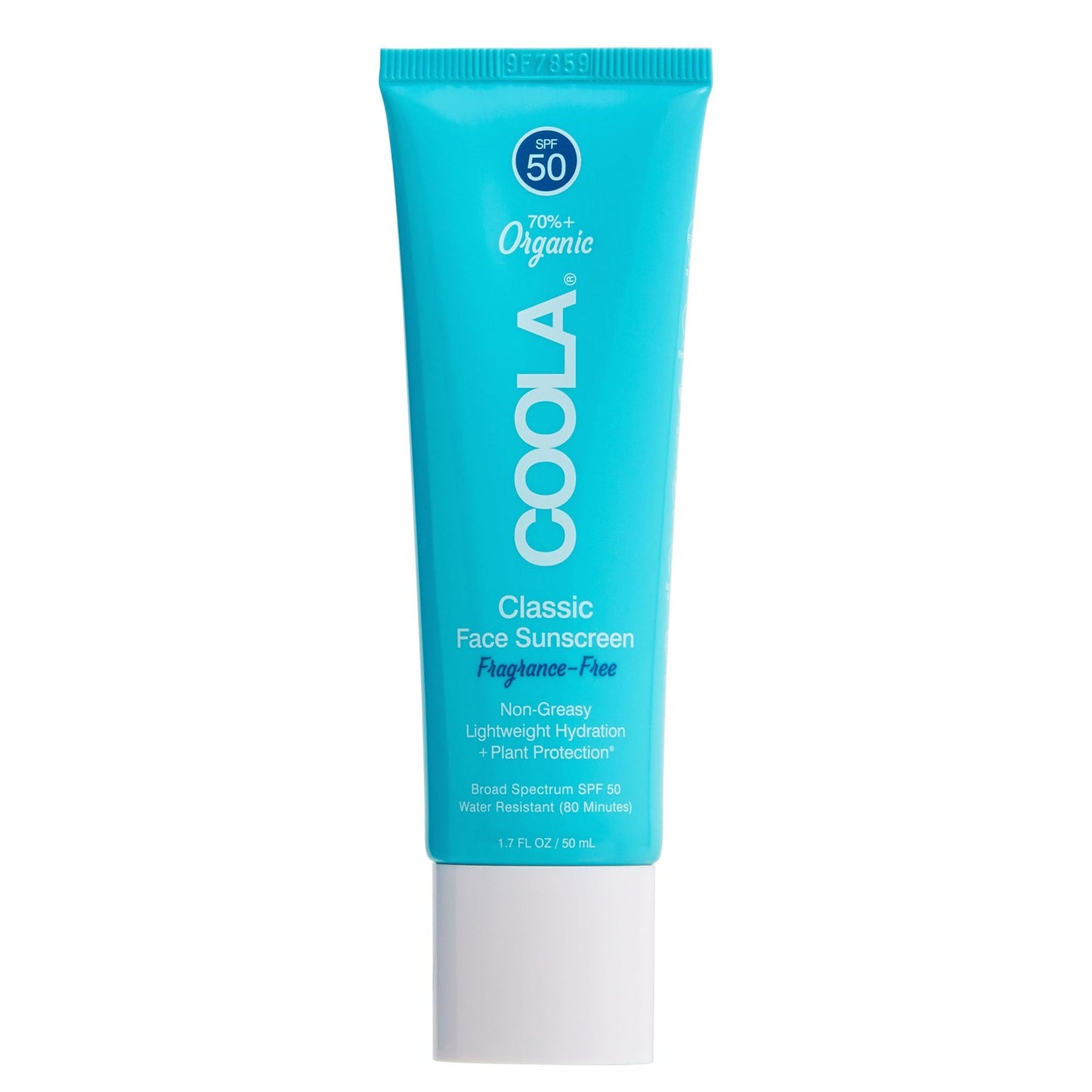 COOLA Classic Organic Face Sunscreen, Fragrance Free, SPF50, Reef Friendly, Water Resistant, Broad Spectrum, 1.7 fl oz