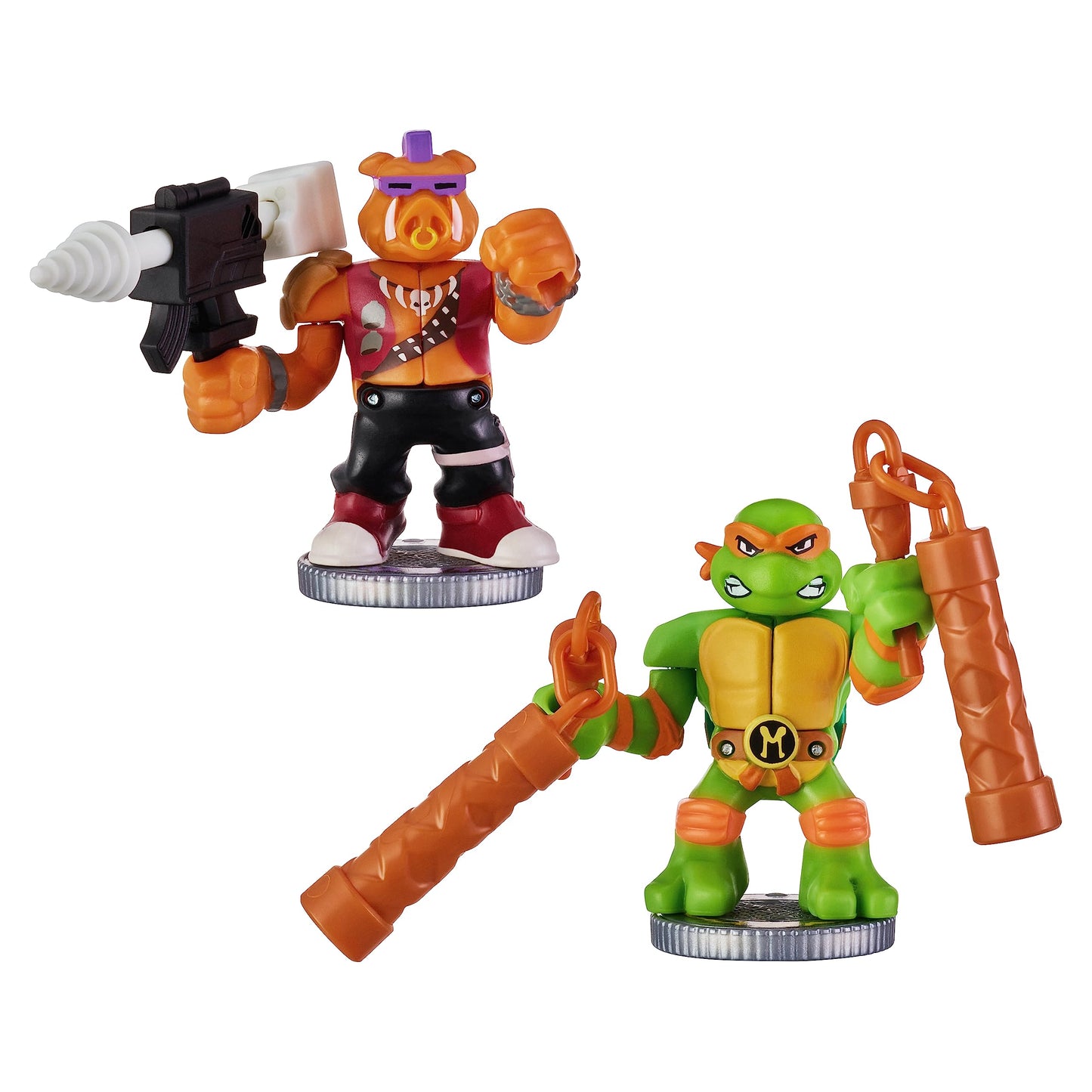 Akedo Teenage Mutant Ninja Turtles Mini Battling Warriors Michelangelo vs Bebop Pack, Ages 6+