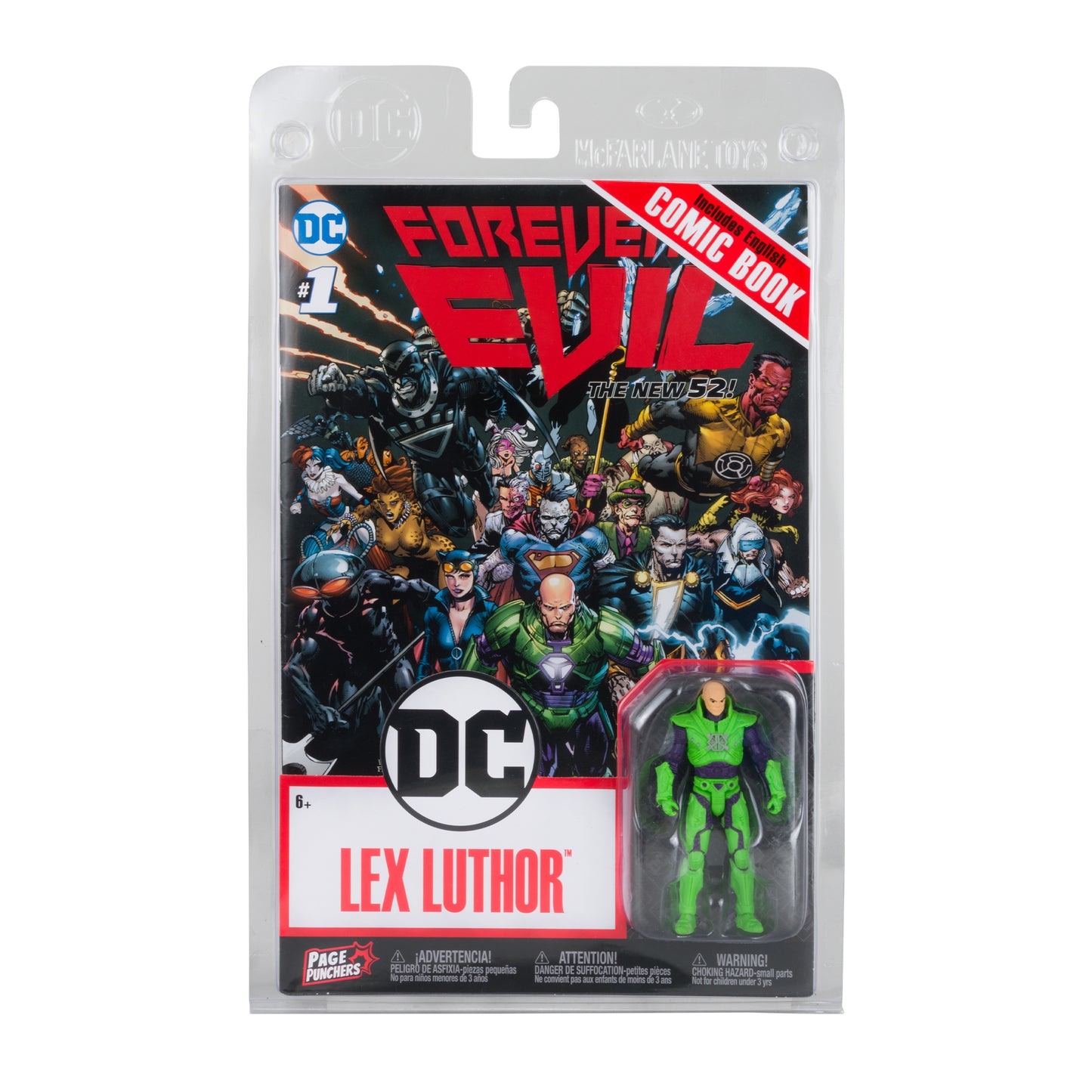 Dc Direct - 3In Figure With Comic Wv3 - Lex Luthor Power Suit (Green)