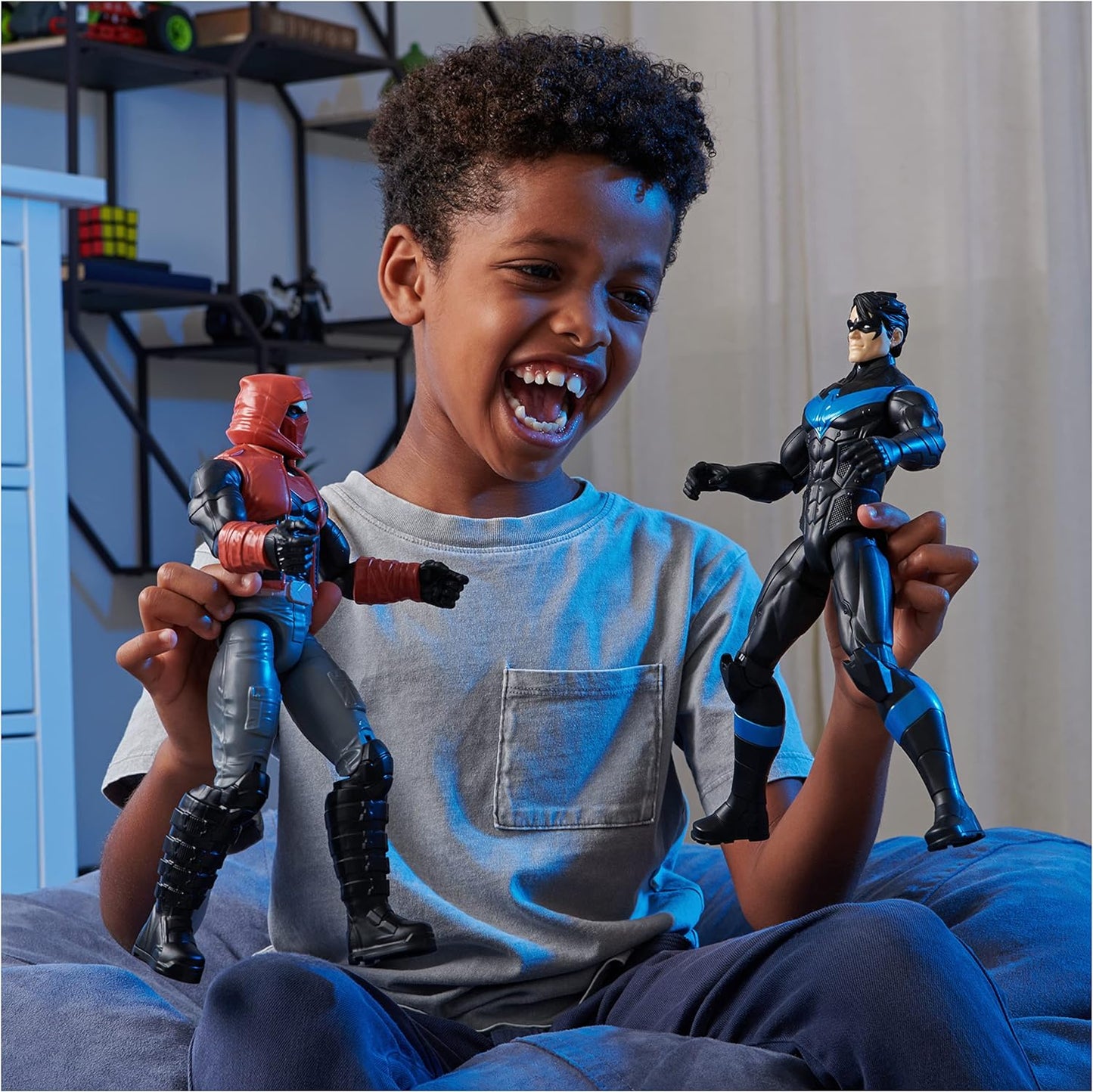 DC Comics, 12-inch Stealth Armor Nightwing Action Figure, Kids Toys for Boys and Girls Ages 3 and Up