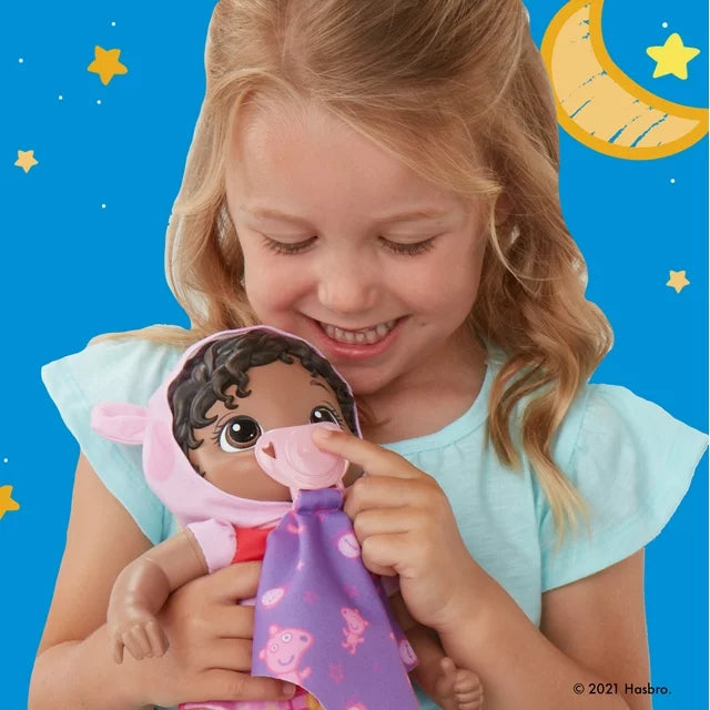 Baby Alive Goodnight Doll, Peppa Pig Toy, Soft, Kids 2 and Up, Black Hair