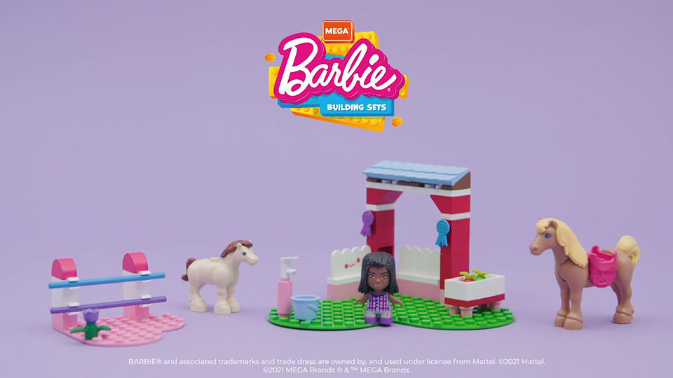 Barbie Pets Horse Jumping Building Playset with Pony, and Micro-Doll