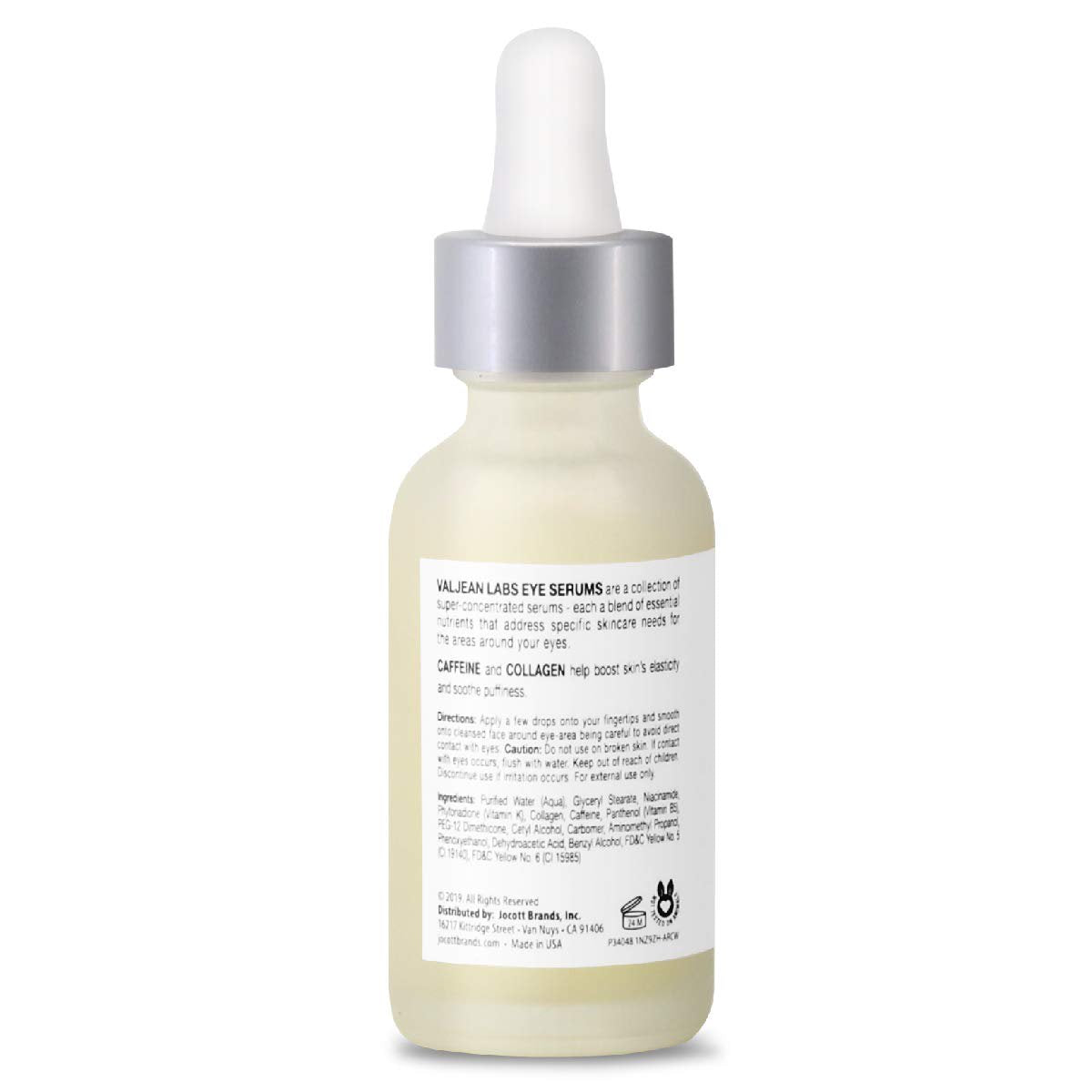 Valjean Labs DePuff Eye Serum, Caffeine + Collagen, Helps to Reduce Under Eye Puffiness and Combat Signs of Aging, 1 oz