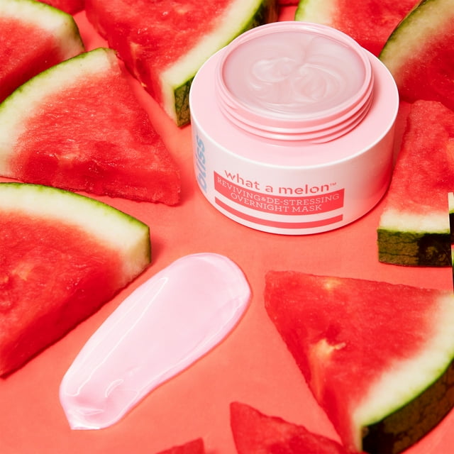 Bliss What A Melon Watermelon Mask, Reviving & De-Stressing Overnight Watermelon Mask, 1.7 fl oz