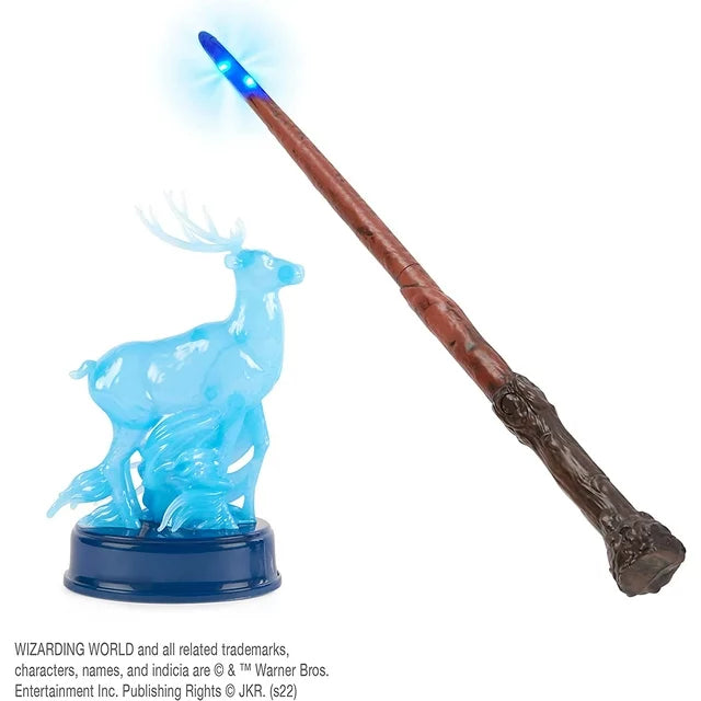 Wizarding World Harry Potter, 13-inch Patronus Spell Wand with Stag Figure, Lights and Sounds, Kids Toys for Ages 6 and up