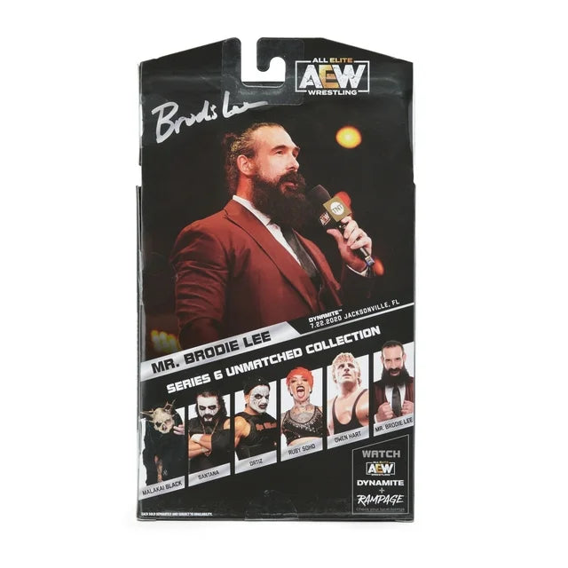 AEW Unmatched - 6 inch Mr. Brodie Lee Figure with Papers, Microphone, and TNT Championship Belt