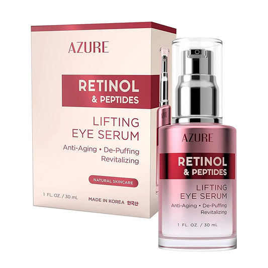 AZURE Retinol & Vitamin E Lifting Eye Serum - Anti-Aging, De-Puffing & Revitalizing | Reduces Wrinkles, Fine Lines & Under Eye Bags & Soothes Skin - 1 fl oz