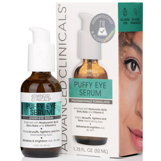 Advanced Clinicals Puffy Under Eye Face Serum. Hydrating and Calming Serum. 1.75 fl oz