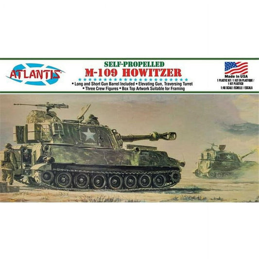 Atlantis Models AANA326 1-48 Scale M-109 Howitzer Tank Plastic Figures