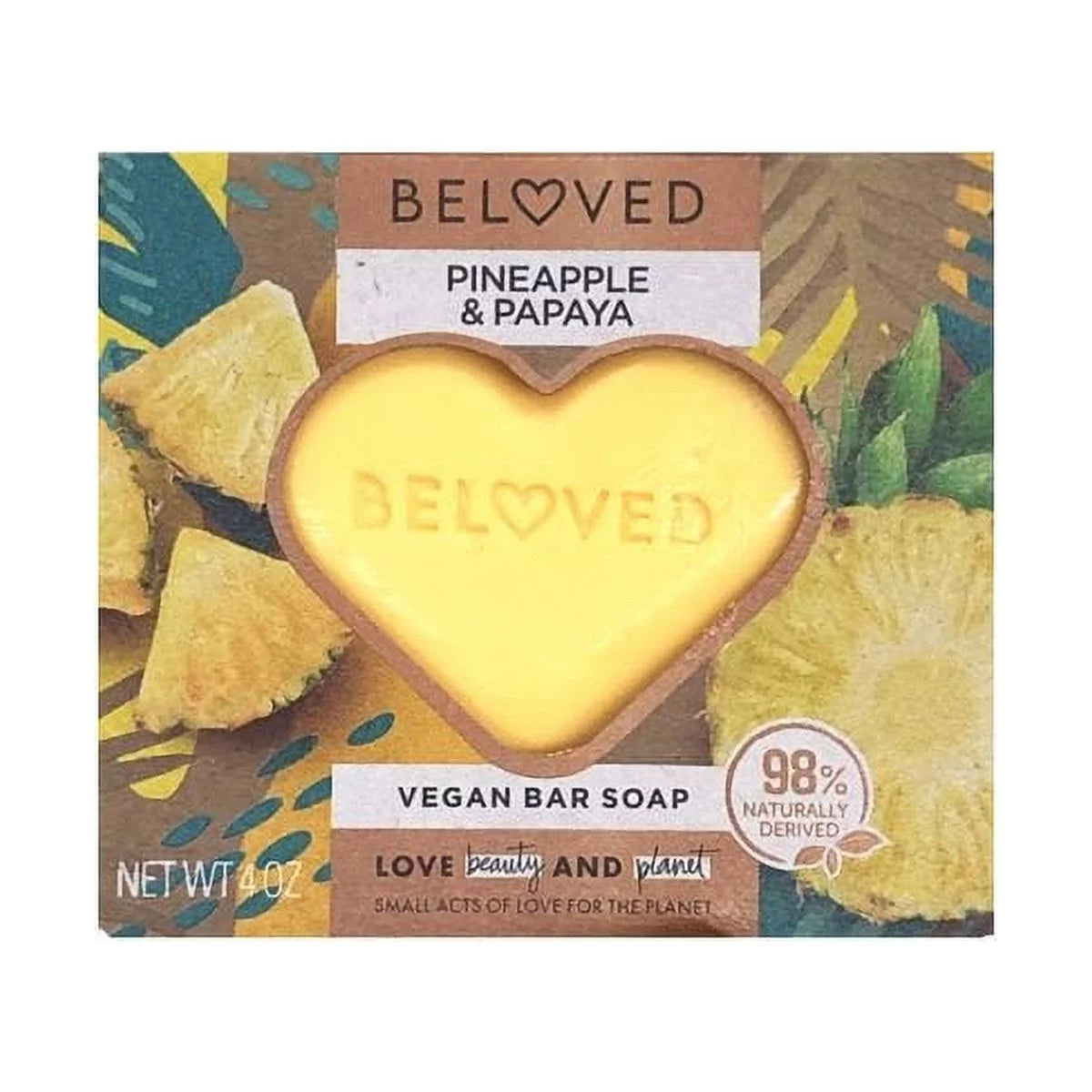 Beloved Vegan Body Bar Soap - Pineapple Papaya (Net wt. 4 oz. )