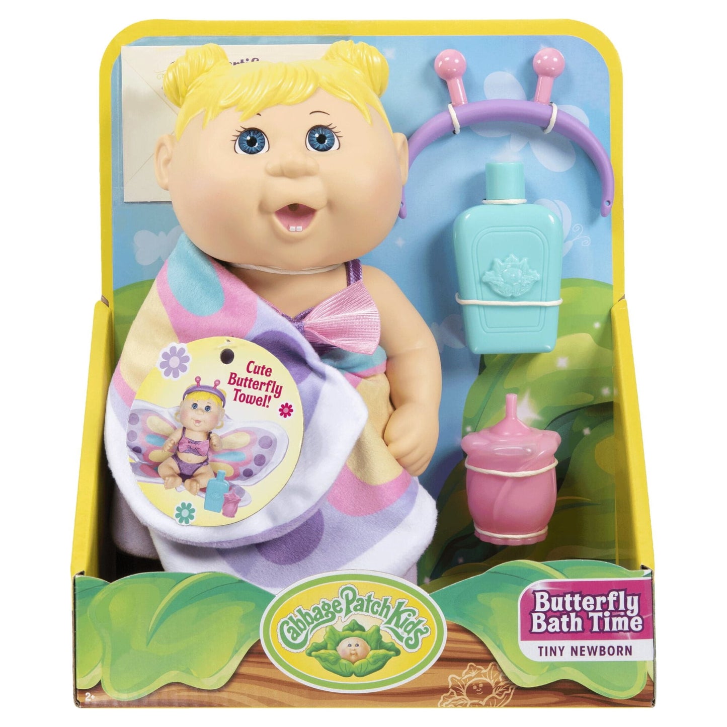 Cabbage Patch Kids Deluxe Tiny Newborn with Blonde Sculpted Hair (Butterfly Bath Time)(Blue Eyes) 6+