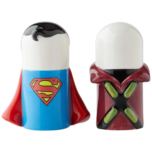 DC Comics Stylized Superman vs Lex Luthor Salt & Pepper Shakers