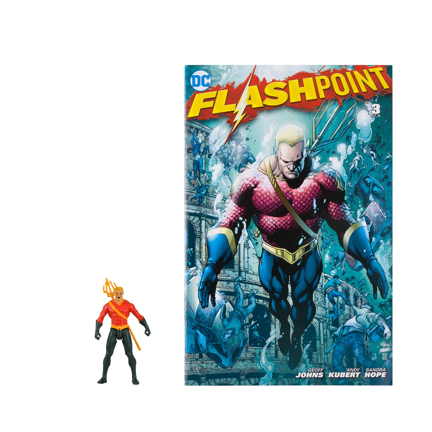 Dc Direct - 3In Figure With Comic Wv3 - Aquaman (Flashpoint)