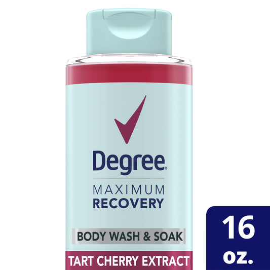 Degree Maximum Recovery Liquid Body Wash and Bath Soak Tart Cherry Extract, 16 oz