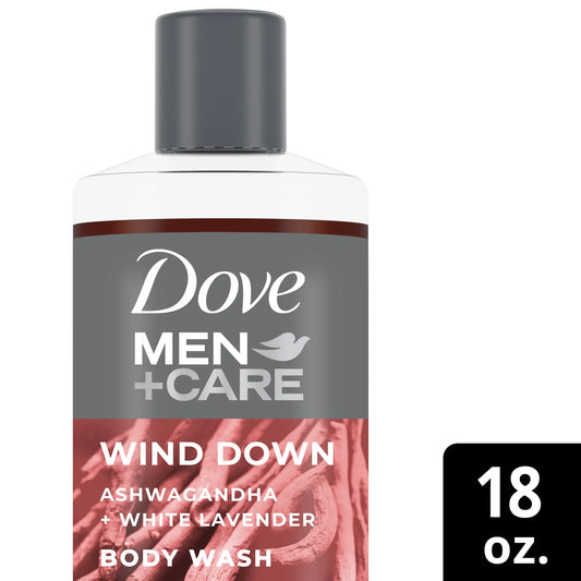 Dove Men+Care Men's Face & Body Wash Ashwagandha & White Lavender All Skin, 18 oz