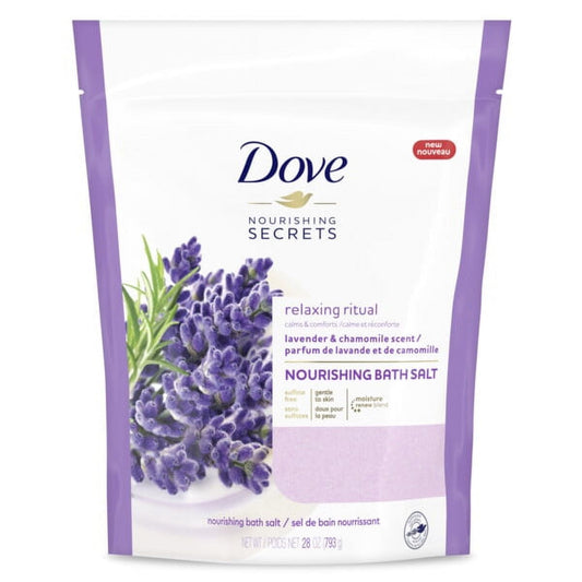 Dove Relaxing Care Foaming Bath Salts Lavender and Chamomile, 28 oz