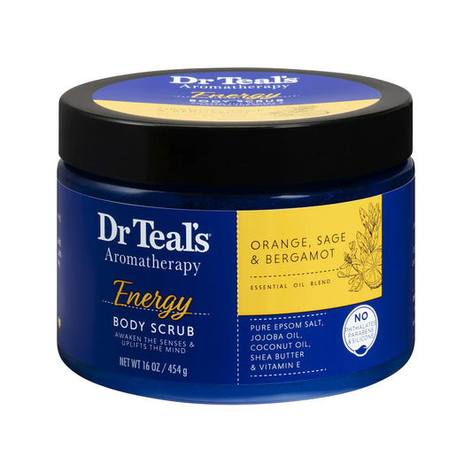 Dr Teal's Aromatherapy Energy Body Scrub with Orange, Sage & Bergamot, 16 fl oz