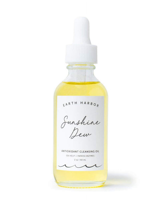 Earth Harbor | SUNSHINE DEW Cleansing Oil - Deep Cleanse & Makeup Remover | Papaya Enzymes + Sea Kelp | 2 fl oz