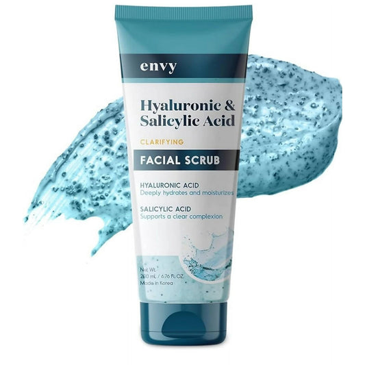 Envy Facial Scrub Hyaluronic Acid & Salicylic Acid -6.75 FL OZ