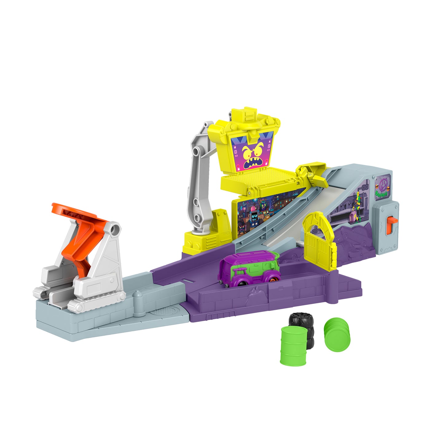 Fisher-Price DC Batwheels Playset with Car Ramp and Launcher, Legion of Zoom Launching HQ