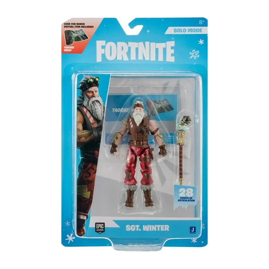 Fortnite Sgt. Winter Solo Mode - 4 inch Articulated Figure with Snow Globe Accessory and Code for Bonus Virtual Item