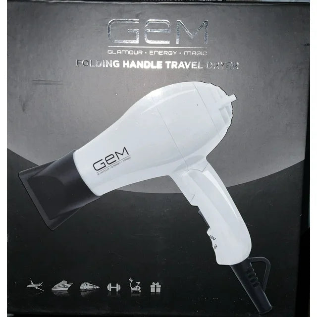 GEM Travel Hair Dryer - White