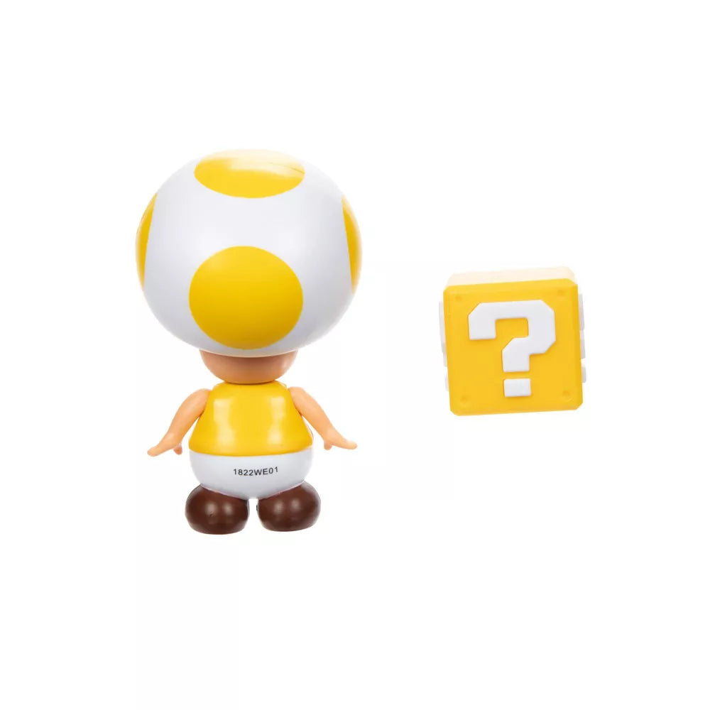 SUPER MARIO 4INCH Yellow Toad with Question Block