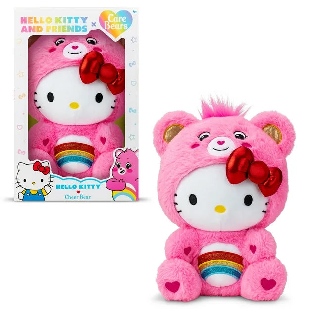 Hello Kitty Loves Cheer Bear 10" Collectible Care Bears Plush - Soft, Huggable Material! Ages 4 Years and Up