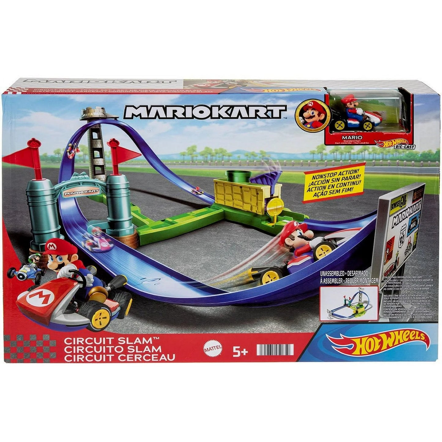 Mattel - Hot Wheels Mario Kart Circuit Slam Playset (Nintendo)