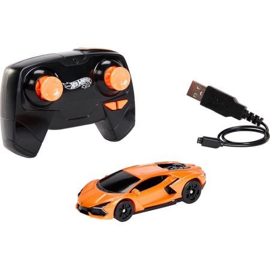 Hot Wheels RC Toy Car, Remote-Control Lamborghini Revuelto in 1:64 Scale, Recharge with USB Cable, Races & Stunts On- and Off-Track with Turbo Boost