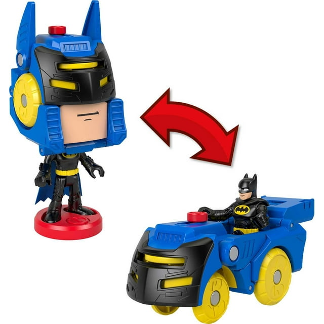 Imaginext DC Super Friends Head Shifters Batman Figure & Batmobile Vehicle Set