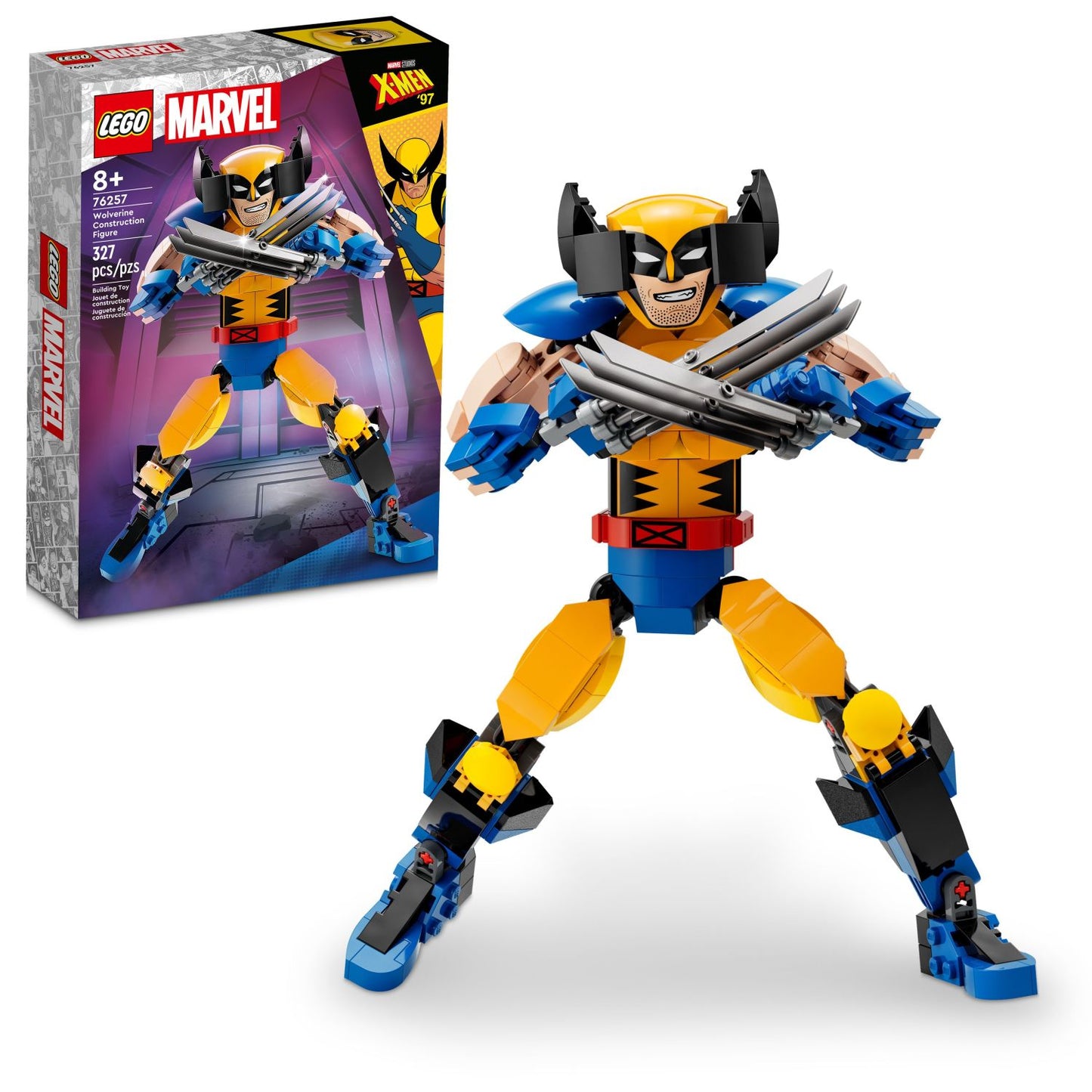 LEGO Marvel Wolverine Construction Figure 76257 Buildable Marvel Action Figure, Fully Jointed Marvel Collectible with 6 Claw Elements for Play and Display,