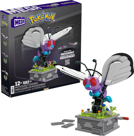 MEGA Pokemon Motion Butterfree with Motion Brick Building Set for Collectors (605 pcs)