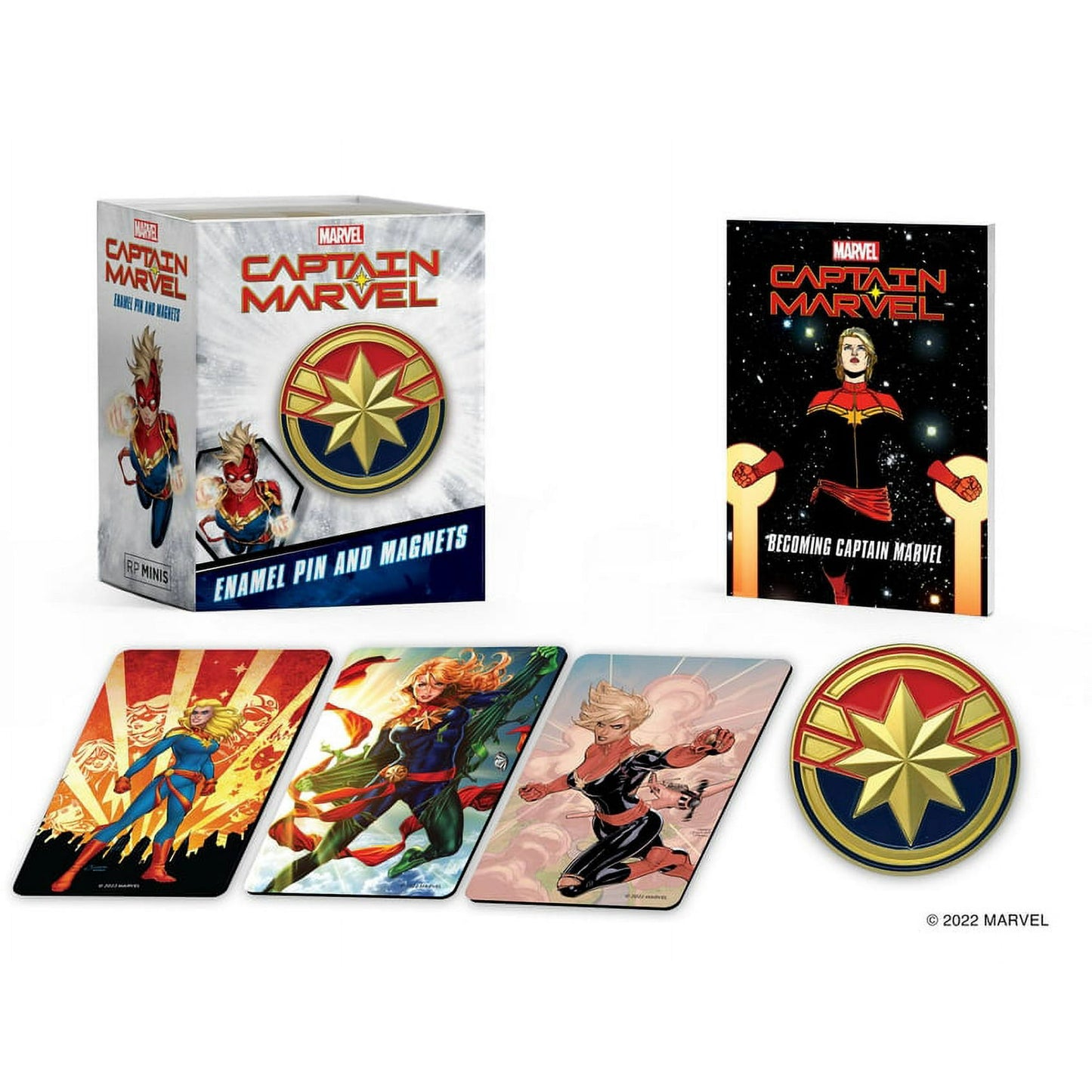 Marvel: Captain Marvel Enamel Pin and Magnets -- Robert K. Elder