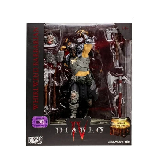 McFarlane Toys Diablo IV Barbarian 6-Inch 1:12 Scale Action Figure with Interchangeable Head, 4 Weapons, Display Base, and Mystery Weapon (Epic)