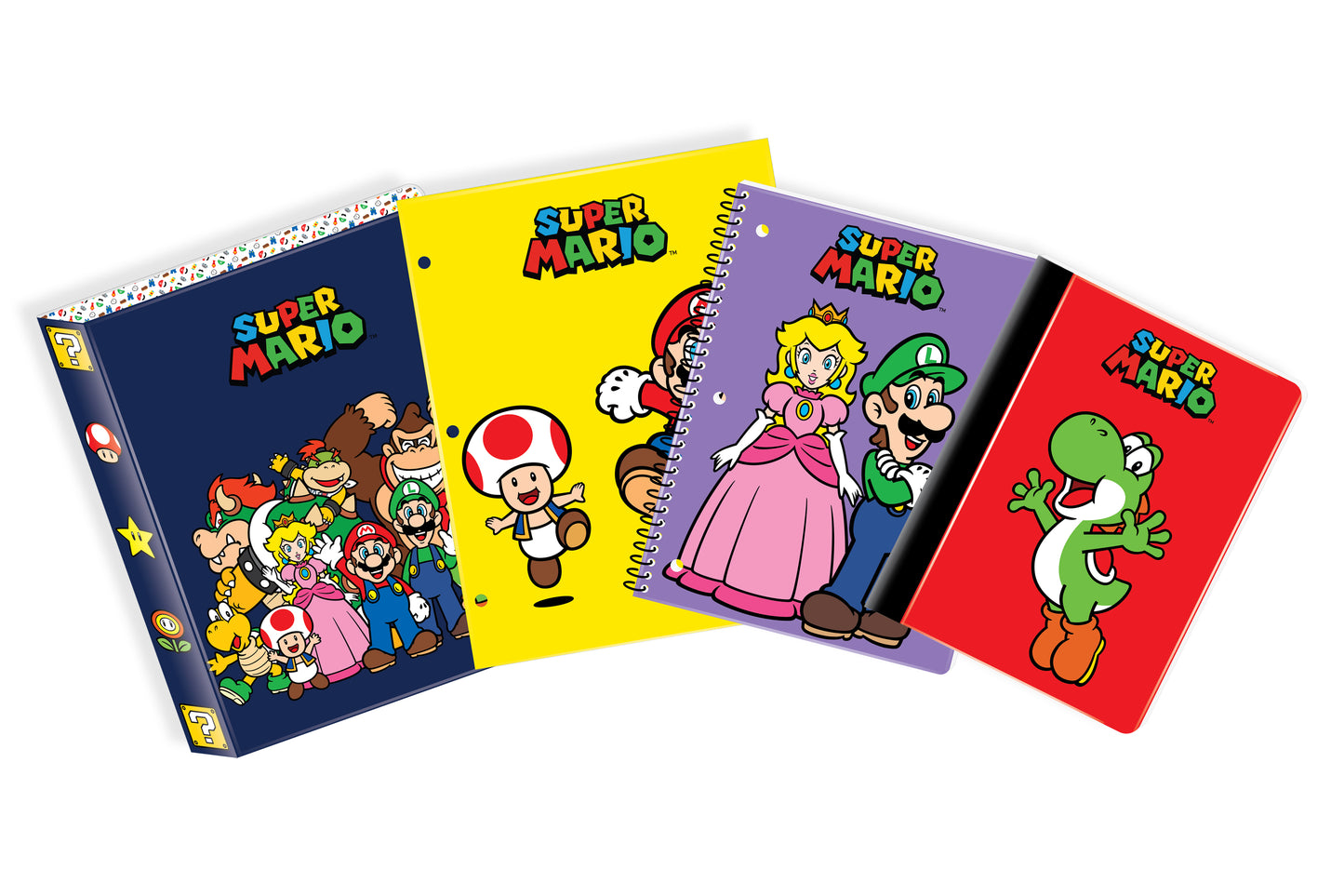 Nintendo Super Mario Bros. Stationery Bundle, 4 Count, Multi-Color