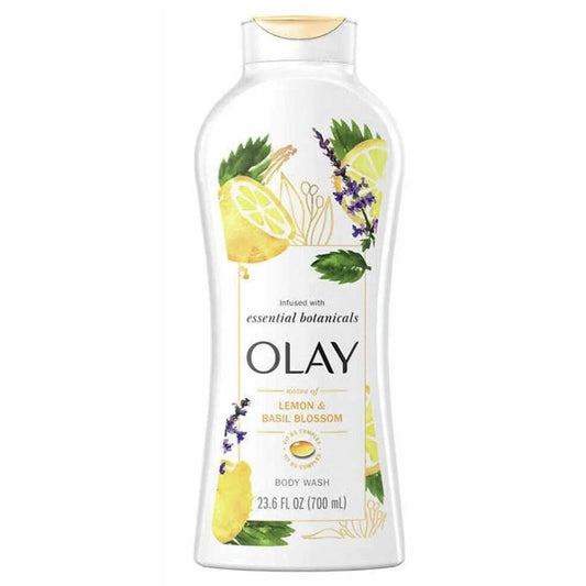 Olay Infused Essential Botanicals Body Wash Lemon & Basil Blossom Scent 23.6 OZ, (700 ml)