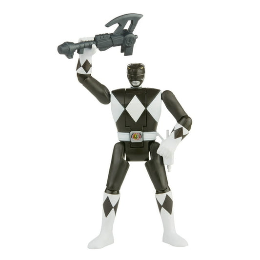 Power Rangers Retro-Morphin Black Ranger Zack Fliphead Action Figure Inspired by Mighty Morphin