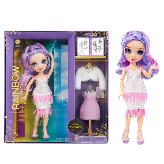 Rainbow High Fantastic Fashion Violet Willow - Purple 11” Fashion Doll and Playset with 2 Complete Doll Outfits, and Fashion Play Accessories, Kids Gift 4-12