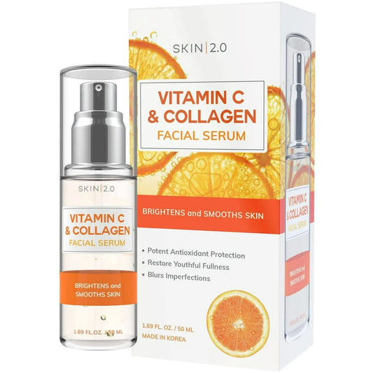 Skin 2.0 Vitamin C & Collagen Facial Serum Brightens & Smooths Skin 1.69 oz