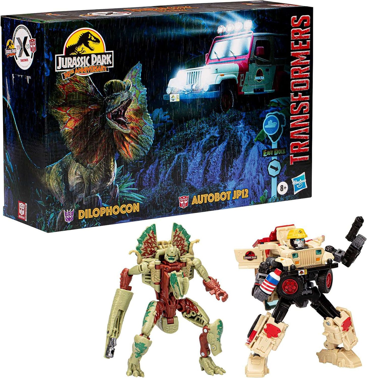 Transformers x Jurassic Park Generations Dilophocon & Autobot JP12 Action Figure Set