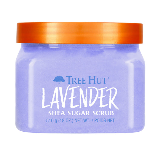 Tree Hut Lavender Shea Sugar Exfoliating and Hydrating Body Scrub, 18 oz.