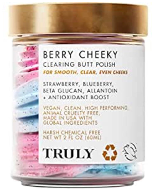 Berry Cheeky Clearing Butt Polish Gentle Acne Body Wash - Bacne and Booty Scrub - Exfoliating Body Acne Scrub and Bum Acne Treatment - Butt Acne Clearing Treatment and Butt Scrub - 2 OZ