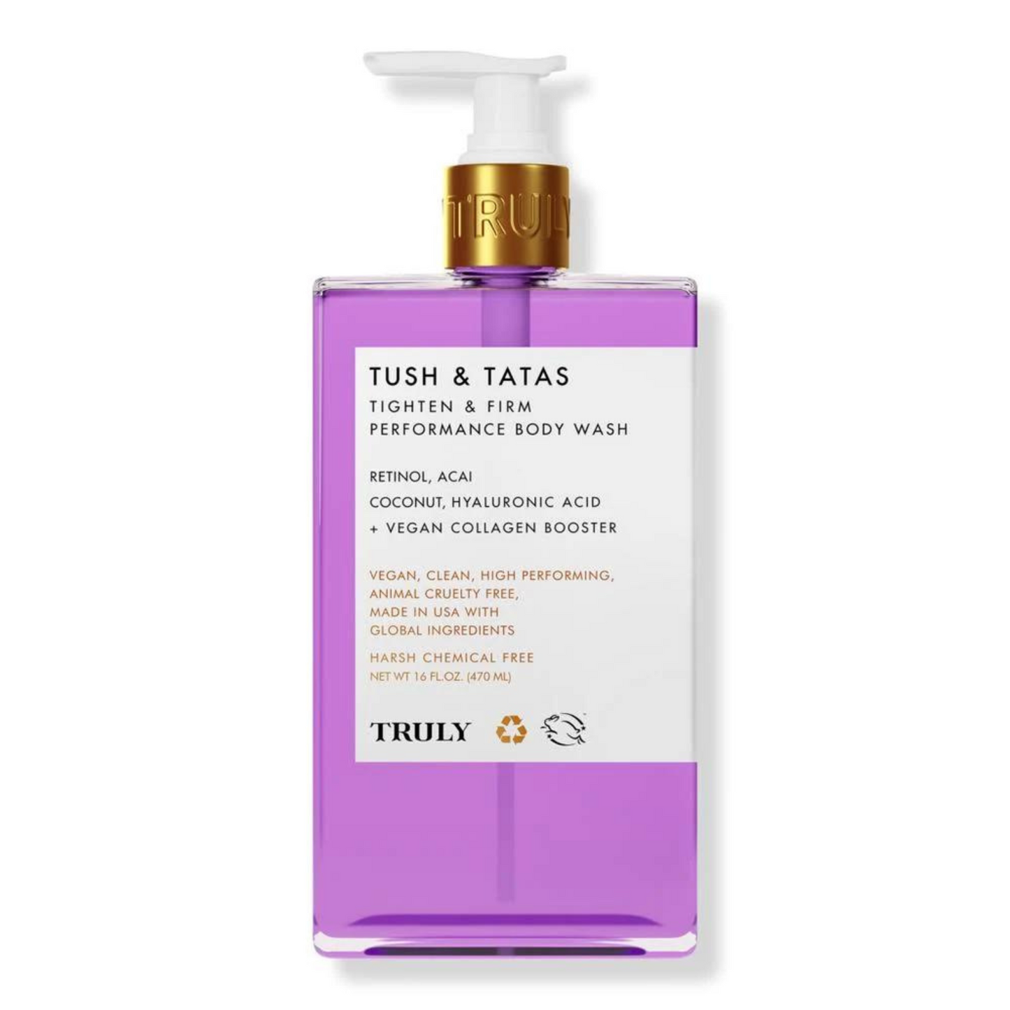 Truly Beauty Tush & Tatas Tighten And Firm Performance Body Wash 16oz