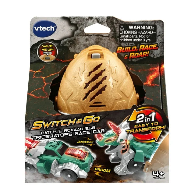 VTech® Switch & Go® Hatch & Roaaar Egg Triceratops Race Car™ Transforming Vehicle