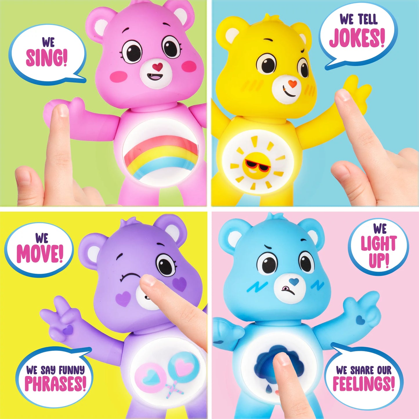 Care Bears - 5" Interactive Figure - Good Luck Bear - Your Touch Unlocks 50+ Reactions & Surprises!