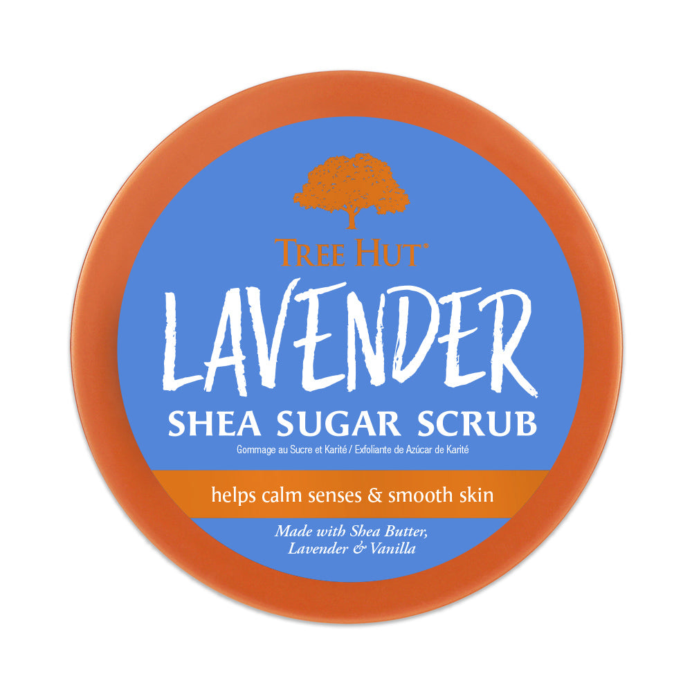 Tree Hut Lavender Shea Sugar Exfoliating and Hydrating Body Scrub, 18 oz.