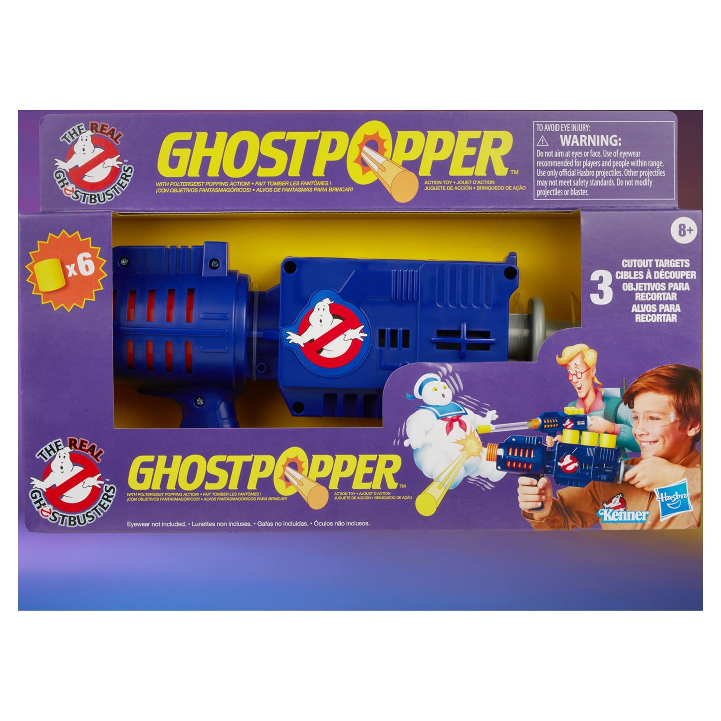 Ghostbusters Kenner Classics Ghostpopper Retro Blaster Action Toy with 6 Foam Pops Projectiles, Walmart Exclusive